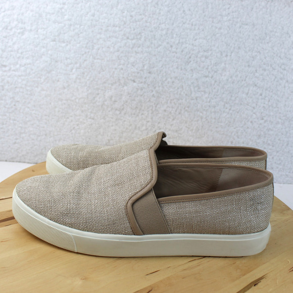 Vince Slip On Loafer Womens 8.5 Beige Shoe Comfort Career Preppy Modern - Picture 3 of 13